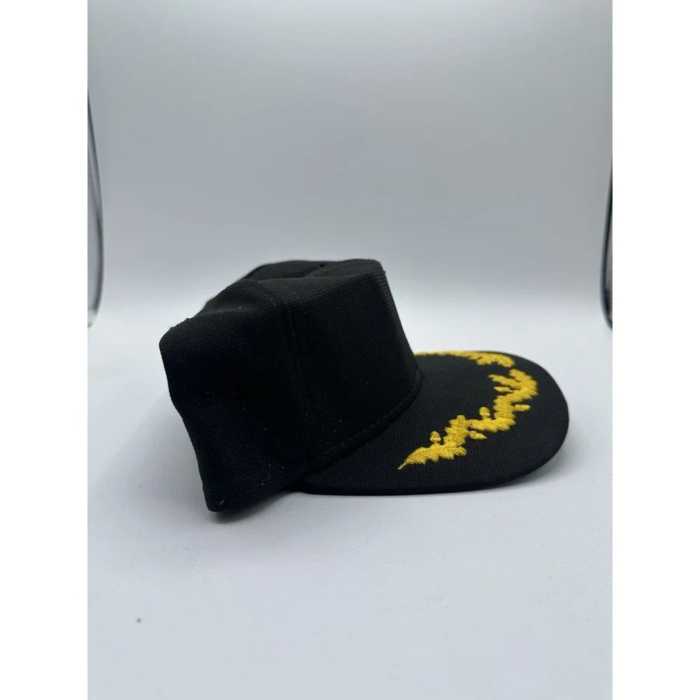 VTG New Era Pro Model Captain Hat Black Gold Scrambled Eggs USA Made Nautical